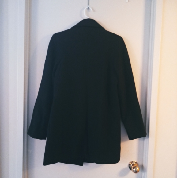 DONATED! FCUK Black Peacoat, Peter Pan Collar - Picture 7 of 8